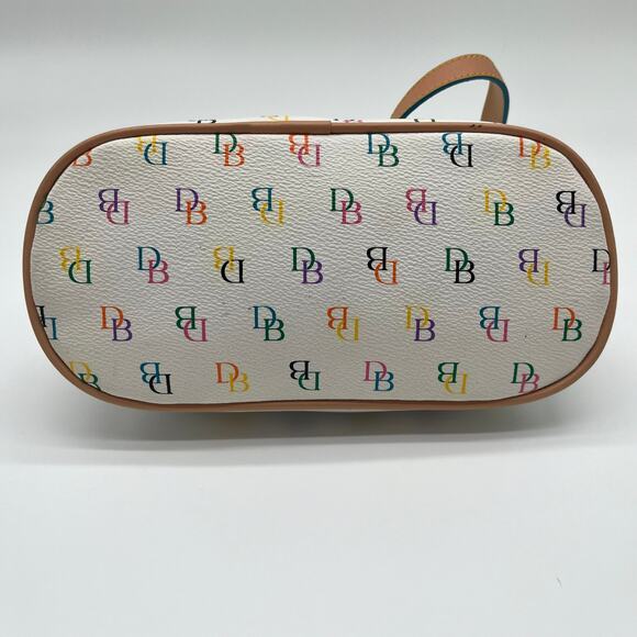 DOONEY & BOURKE Rainbow Monogram Leather Shoulder Bag with Rare Heart Hangtag - Picture 7 of 10